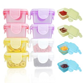 Mulaibdin 12 Pcs Baby Food Storage Containers, Small Containers with Lids 60ml for Food, Baby Weaning Pots for Freezer, Leakproof & Airtight Food Jars Plastic for Yoghurt,Sauce,Snack, BPA free