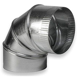 HVAC Premium 4 Pack Duct Elbow 3'' Diameter -90° Degree Adjustable Elbow - 30 Gauge Galvanized - Crimped End Connection