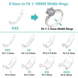 Invisible Ring Size Adjuster for Loose Rings Ring Adjuster Fit Any Rings, Assorted Sizes of Ring Sizer