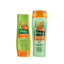 Vatika Naturals Sweet Almond Shampoo & Conditioner Combo, 400 ml, Hair Shampoo and Conditioner for Frizzy Hair, Improves Hair Shine & Texture, Repairs Brittle Hair, Natural Almond Oil & Henna Extracts