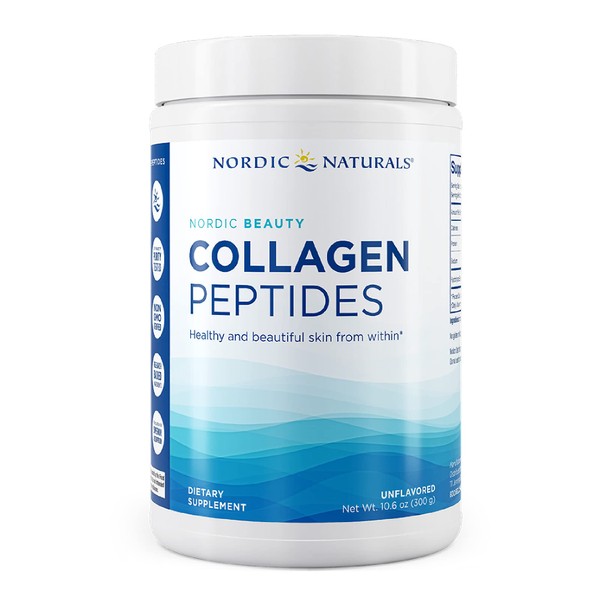 Nordic Naturals Nordic Beauty Collagen Peptides, Unflavored - 10.6 Ounces - Collagen Supplement for Skin Health and Elasticity, Collagen Peptide Powder for Hot and Cold Beverages, 30 Servings