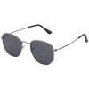 30561 Unisex Sun Glasses Square Pilot Shape Metal Frame, black-anthracite