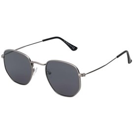 30561 Unisex Sun Glasses Square Pilot Shape Metal Frame, black-anthracite