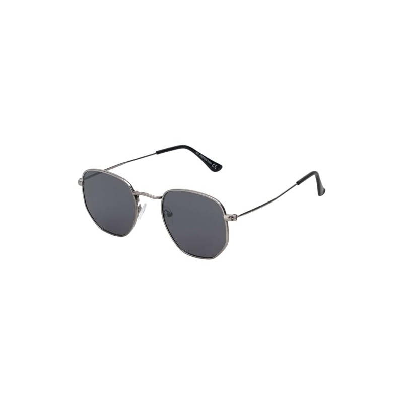 30561 Unisex Sun Glasses Square Pilot Shape Metal Frame, black-anthracite