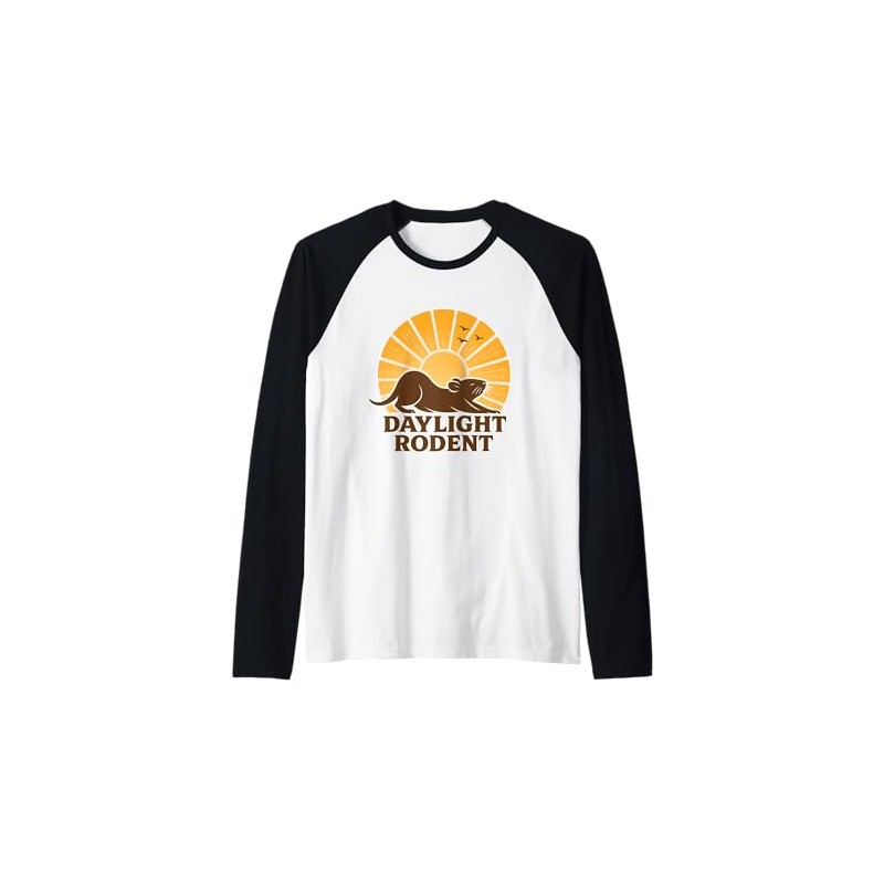 Daylight Rodent Sunrise Graphic Raglan Baseball Tee