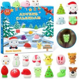 2024 Advent Calendar Christmas Mochi Squishy Kids Toys 24 Days Countdown Calendar Different Surprise Every Day,Reusable, Cute,Christma,Gifts for Boys Girlss-24 Pack