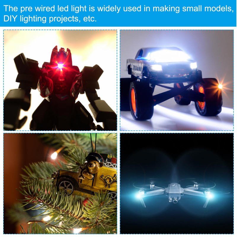PATIKIL 1206 Pre-Wired Micro LED, 25 Pcs 1.8-2.2V Pre-soldered Mini