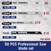 MNA Multi-Purpose Jig-Saw Blades, 50 Pieces, Assorted Jig Saw Kit