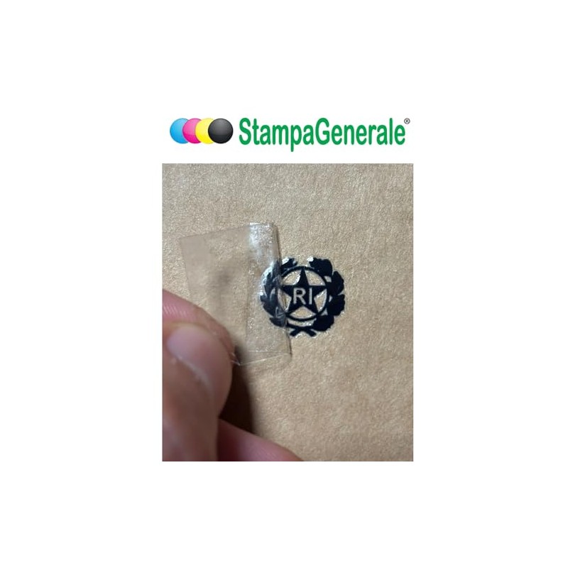 StampaGenerale® Bollino Logo RI (13mm) PVC Effetto 3D Adesivo Transfer