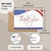 Pipilo Press 120 Pack 4x6-inch Bulk Patriotic Thank You Cards
