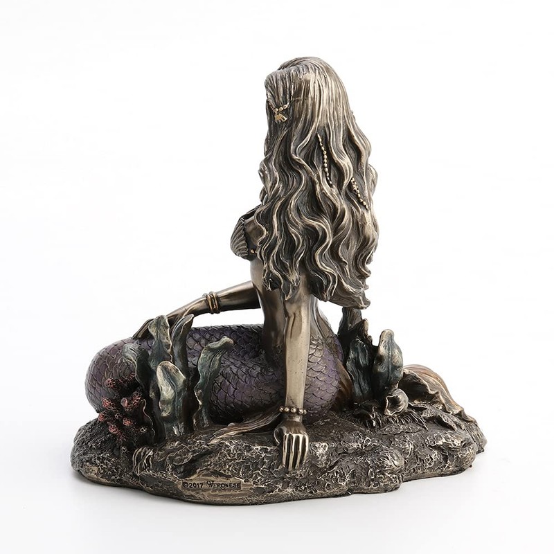 VERONESE DESIGN 6 Inch Tall Enchanted Song Mermaid Stting On