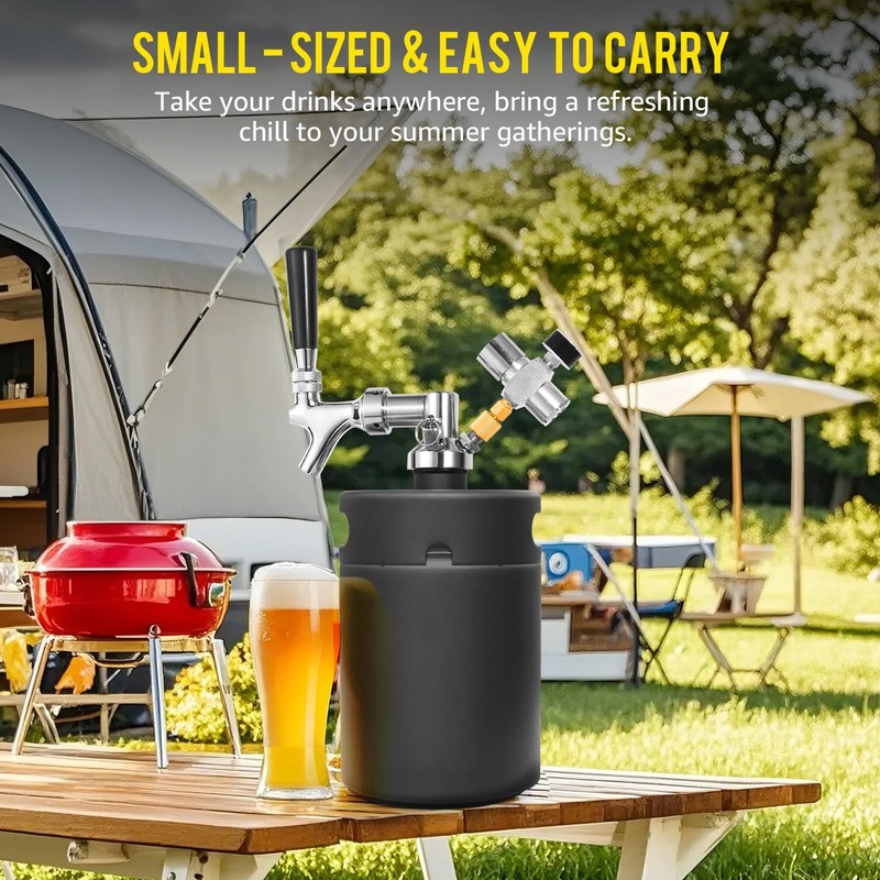 MRbrew 64oz Mini Keg Growler Portable Draft Beer Dispenser System