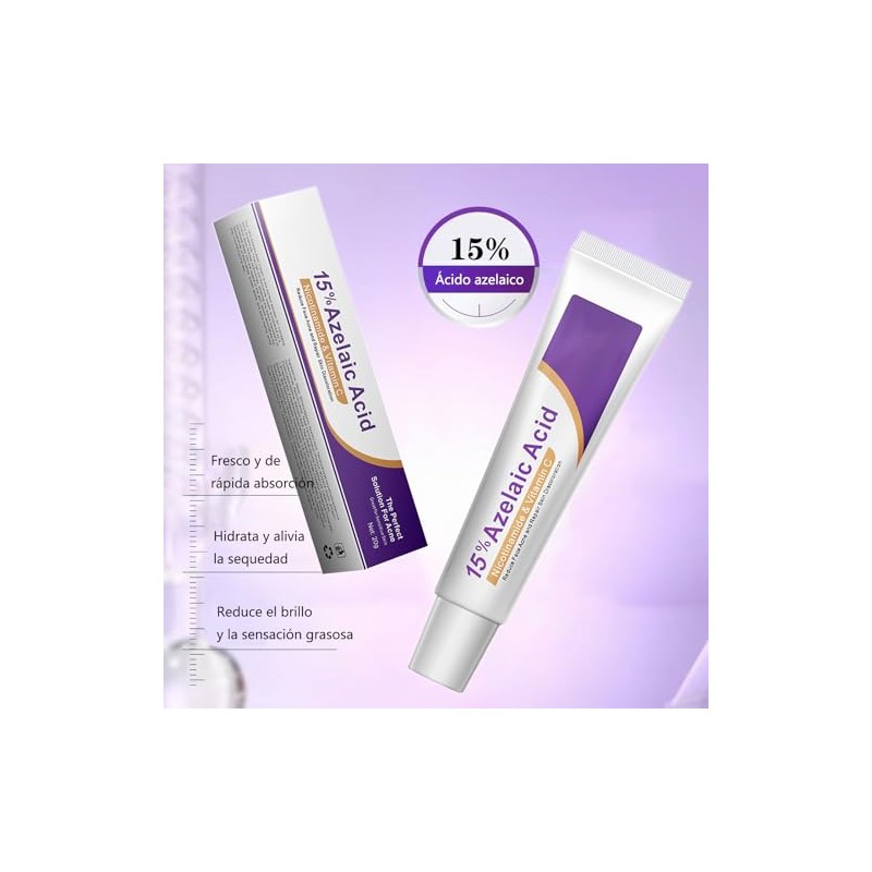 Crema Facial con Ácido Azelaico 15, Vitamina C, Niacinamida (1pcs)