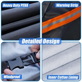 Universal Half Car Cover for Sedan, Windshield Cover for Ice and Snow，Roof Cover Waterproof All Weather Dustproof,Outdoor Indoor All Season Sun, Rain, UV Protection.Front Rear Window Cover.3L