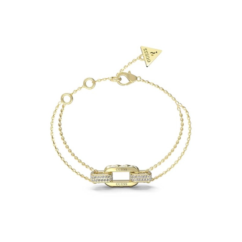 GUESS Stylish Double Chain Bracelet S Yellow Gold