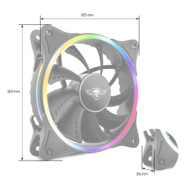 SPIRIT OF GAMER Watercooling Airforce Series RGB Circle – Silent Backlit PC Cooling Fan – Liquid Cooling PC Gamer – Adjustable RGB – Dimensions: 120 x 120 x 25 mm