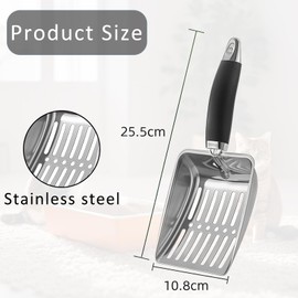 Daryunk Cat Litter Scoop, Reptile Mesh Stainless Steel Sand Poop Scoop Cat Litter, Poop Sifting, Mesh Shovel, Suitabla for Cat Litter Box