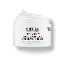 Kiehl's, Ultra Body Mega Moisture Squalane Cream, Crema Corporal Ultra Hidratante, De Rápida Absorción para Hidratar y Fortalecer la Barrera de la Piel, Con Glicoproteína Glacial y Escualano, 250 ml