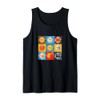 Vintage Sun Faces Art 70s Art Aesthetic Celestial Graphic Tank