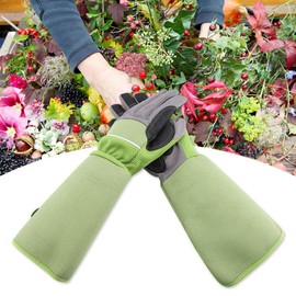 WBTY Long Rose Pruning Gardening Gloves Puncture Resistant Work Yard Glove (Green)