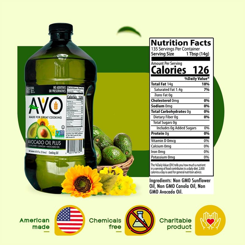 Avocado Oil Blend, Non-GMO, No Preservatives, 67.6 Fluid Ounces