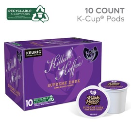 Killah Koffee Supreme Dark Roast, Keurig Single-Serve K-Cup Pods, Dark Roast Coffee, 10 Count