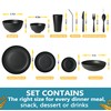 Teivio 88-Piece With Flatware Kitchen Plastic Wheat Straw Dinnerware Set