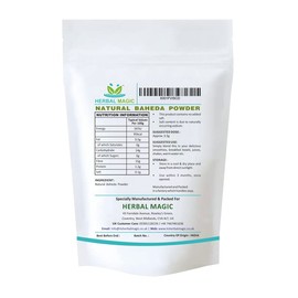 Herbal Magic's Pure & Natural Baheda Powder/Bibhitaki Fruit Powder - Super Smoothies, Shakes, soups - Premium Quality Powder - Free from Fillers & Preservatives - 100g