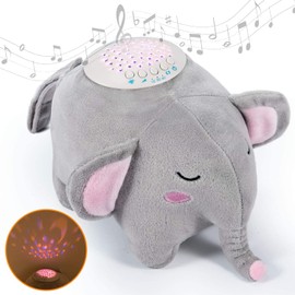Máquina de ruido para bebé Momacogedor, portátil elefante con luz nocturna, 15 cunas, 3 colores, regalo único para baby shower, regalo para bebé niño y bebé niña (batería no incluida)