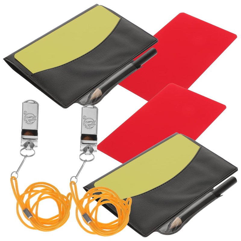Kisangel 2 Sets Pvc Soccer Referee Cards Red Yellow Multi-purpose
