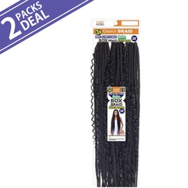 Glance ModelModel Crochet Braids 3X Pre-Stretched Boho Box Braids Extra Long 38" (pack of 2, HT430)