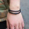 Leather Bracelet for Men Minimalist Sheepskin Bracelet Layered Bracelets for