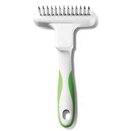 Andis 65735 Flexible Single Row Dog Brush - Removes Unwanted Shedding Hair with 360 Rotating or 13 Long Teeth - Promotes Healthy Skin & Glowing Coat - Ideal for Small to Medium Dogs - White