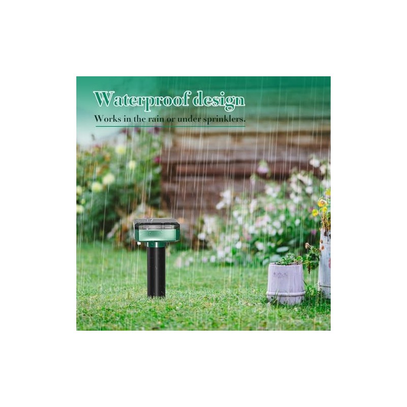 Mole Repellent Solar Powered, 8 Pack Waterproof Ultrasonic Gopher Vole