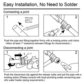 SUNGATOR Straight Connector Plumbing Fitting, Male Adapter 3/4 Inch by 3/4 Inch Push Fit PEX Fittings with Disconnect Clip, Push-to-Connect Copper, CPVC, Lead Free Brass Pipe Fittings (2-Pack)