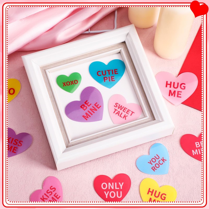 MARFOREVER 50 Pcs Valentine's Day Window Gel Clings Party Decorations