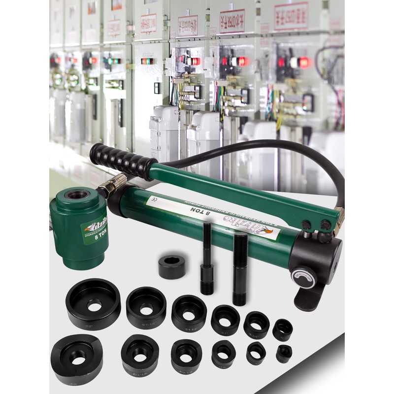 UTZIKO Hydraulic Knockout Punch Electrical Conduit Hole Cutter Set KO
