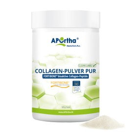 APOrtha® FORTIBONE® B (Rind) Collagen-Pulver PUR - 300 g Pulver, innovative, bioaktive Collagen-Peptide (Rind) für Knochen, 300g Pulver für 2 Monate, glutenfrei, allergenfrei, laktosefrei, zuckerfrei