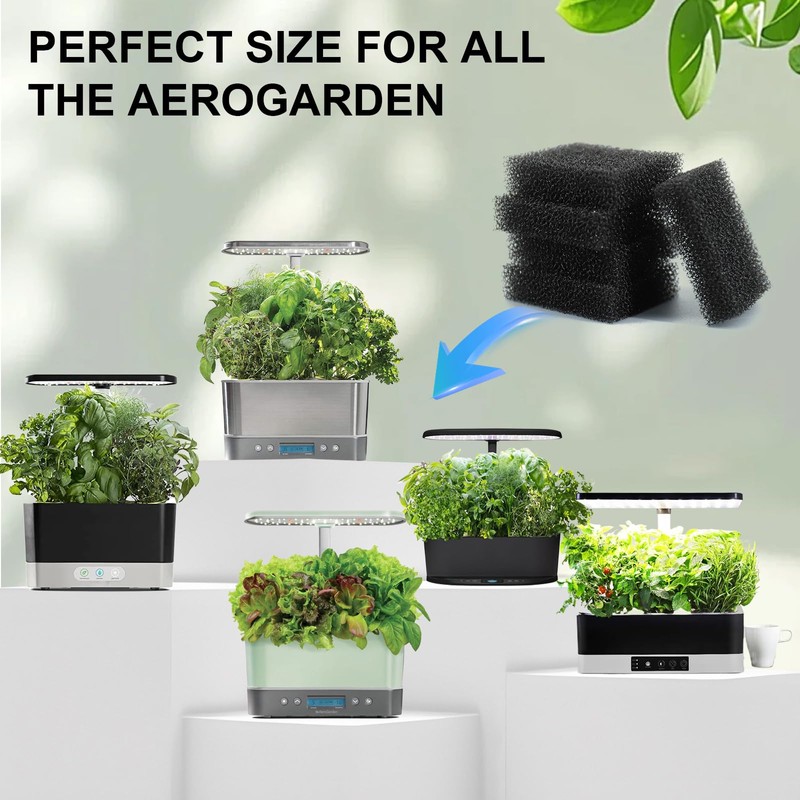 Filter Sponges Replacement Compatible with Aerogarden Harvest, Bounty, Farm, Extra,