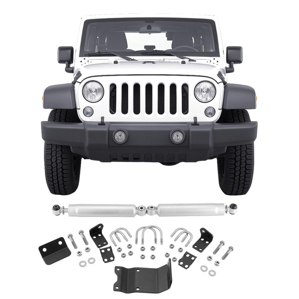 VEVOR Dual Steering Stabilizer, for 2007-2018 Jeep Wrangler JK, Dual