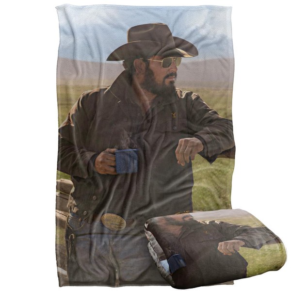 Yellowstone Blanket, 36"x58" Rip and Coffee Silky Touch Super Soft