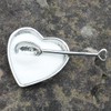 Heart Shaped Fine Pewter Salt Bowl With Salt Spoon, Handcast