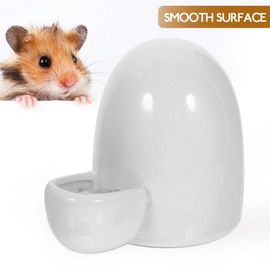 BESPORTBLE Ceramic Water Drinking Utensils - Automatic Pet Feeder and Water Dispenser for Hamsters Rabbits and Small Cats 200Ml Capacity White