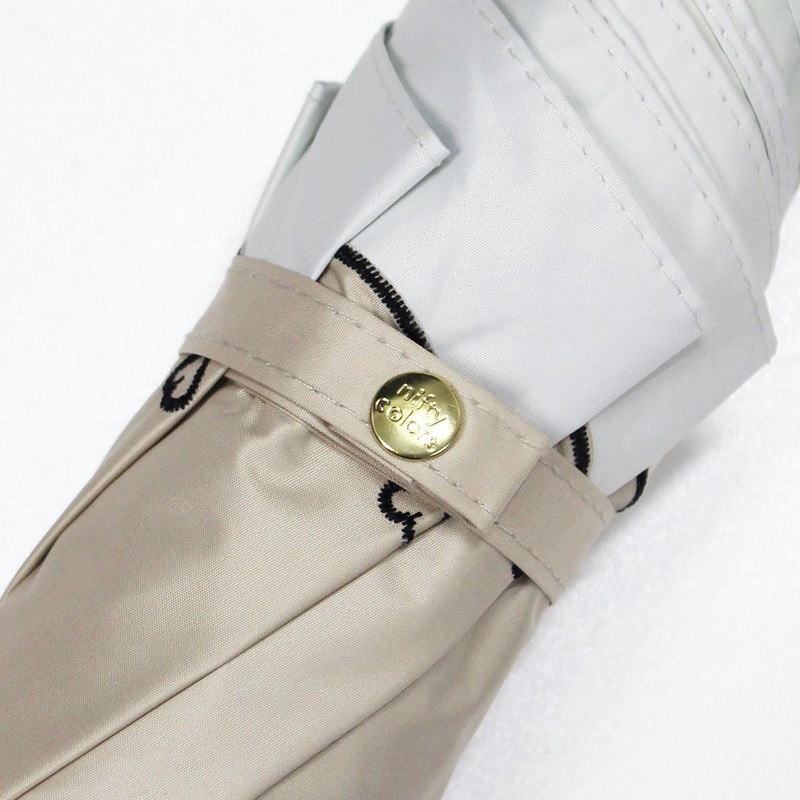 Nifty Colors 2456BG Folding Umbrella, Blackout Bicolor Heart Embroidery Mini