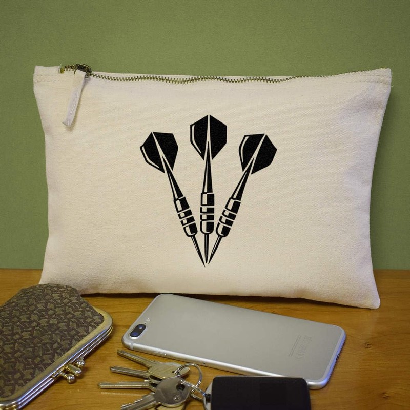 'Darts Set' Canvas Clutch Bag/Accessory Case (CL00039697)