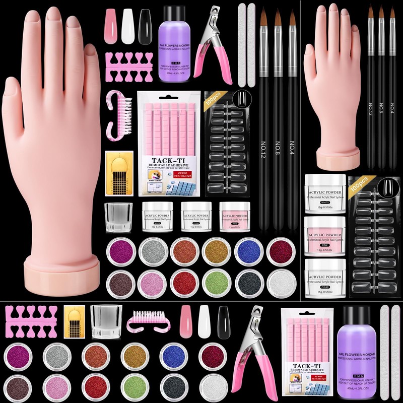 Practice Hand for Acrylic Nails Kit: Fake Hand for Nail