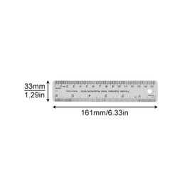 Smgda Stainless Steel Ruler, 5.9 inches (15 cm), Cork Base, Anti-Slip, Multi-purpose, For DIY, Woodworking, Drafting (5.9 inches (15 cm)