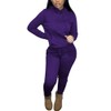Nimsruc Two Piece Outfits for Women Casual Sweatsuits Set Long Sleeve Hoodie Tracksuit Matching Jogger Pants Sets Purple M