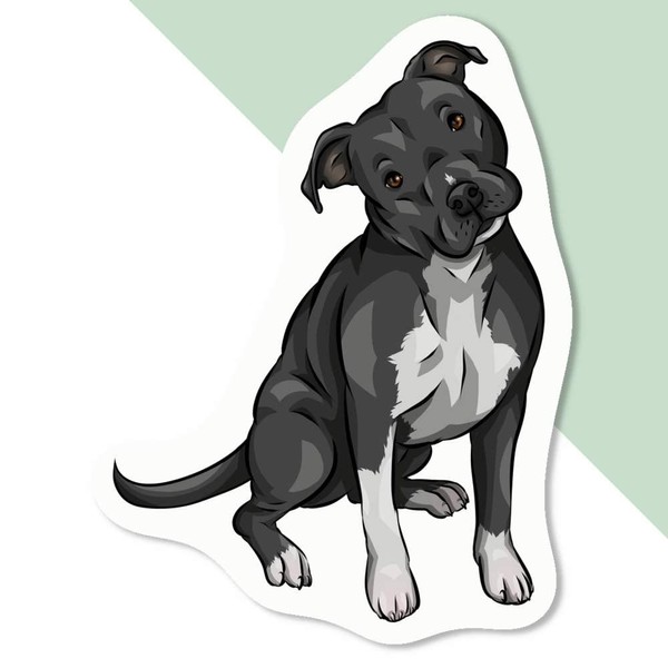 4 x Small 50mm 'Pitbull' Permanent Sticker Decals for Cars/Windows/Bins/Walls
