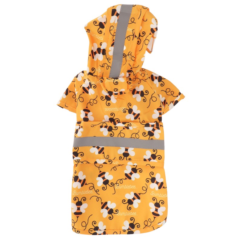 Dog Raincoat Reflective Breathable Lightweight Bee Pattern Puppy Rain Jacket